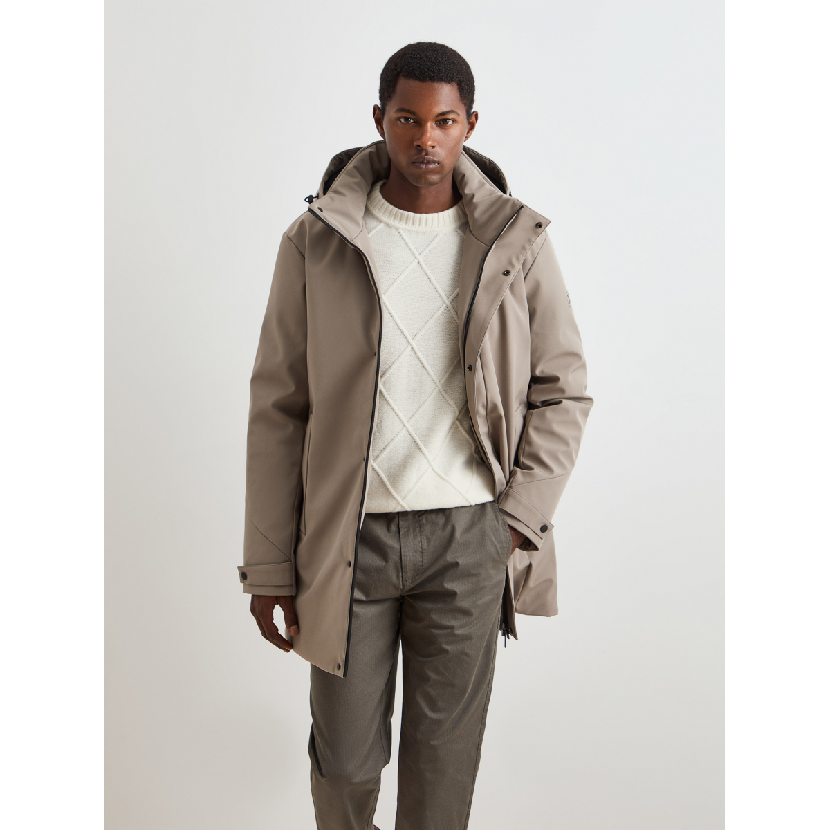 【新品タグ付き】Chapeau d' O Lame Angora Hood Parka acolchoada com capuz - D004688_055 - Decenio
